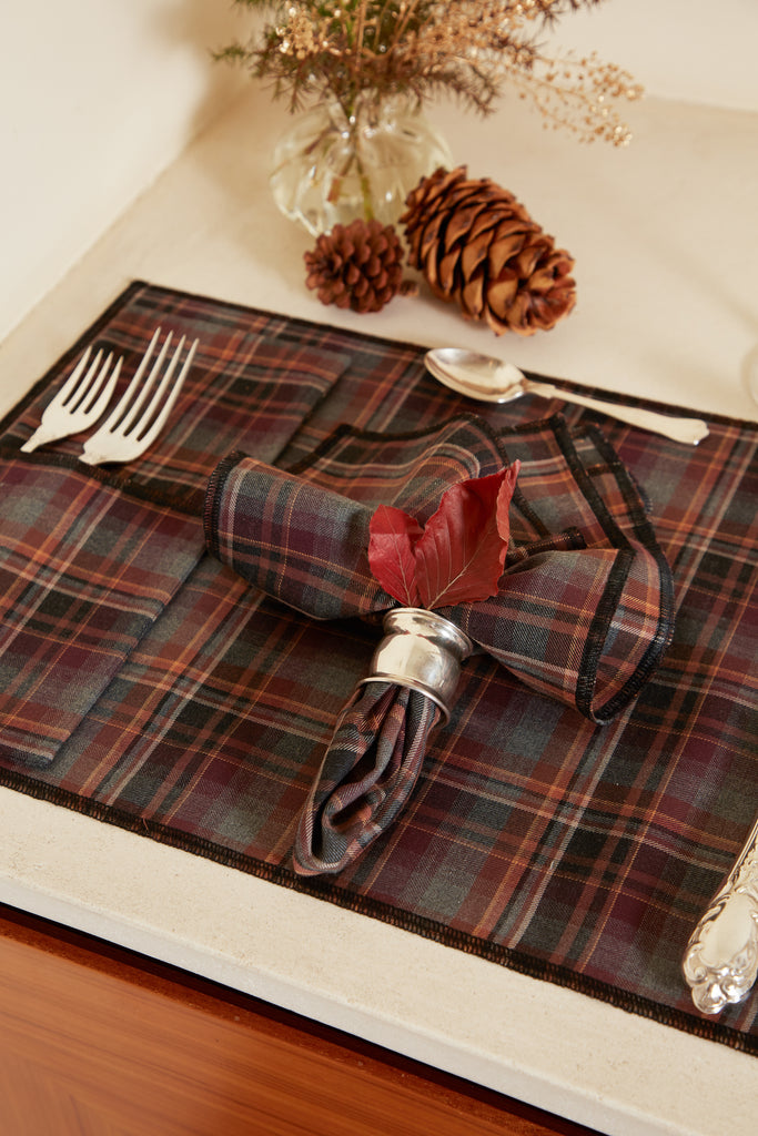 Brown Checkered Table Napkin