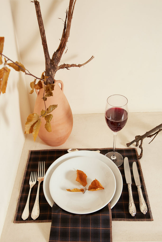 Charcoal Checkered Table Placemat