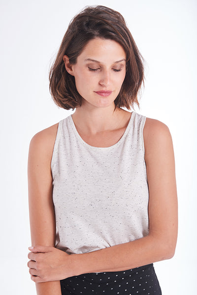 Smocked Tie Back Frill Trim Tank