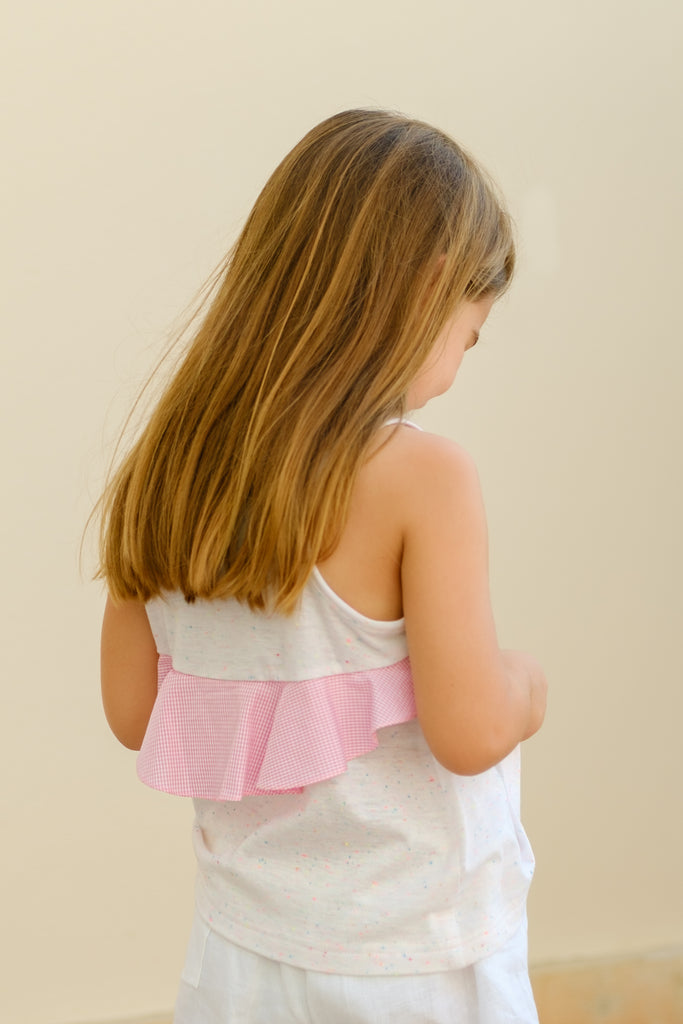 White Tank top with a frill