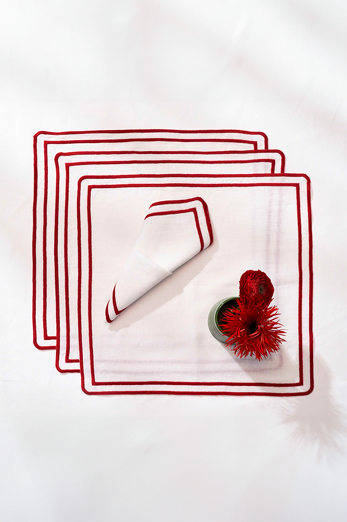 Lipstick - Geometric Napkin - Set of 4