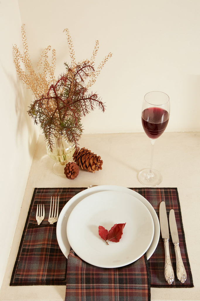 Brown Checkered Table Placemat